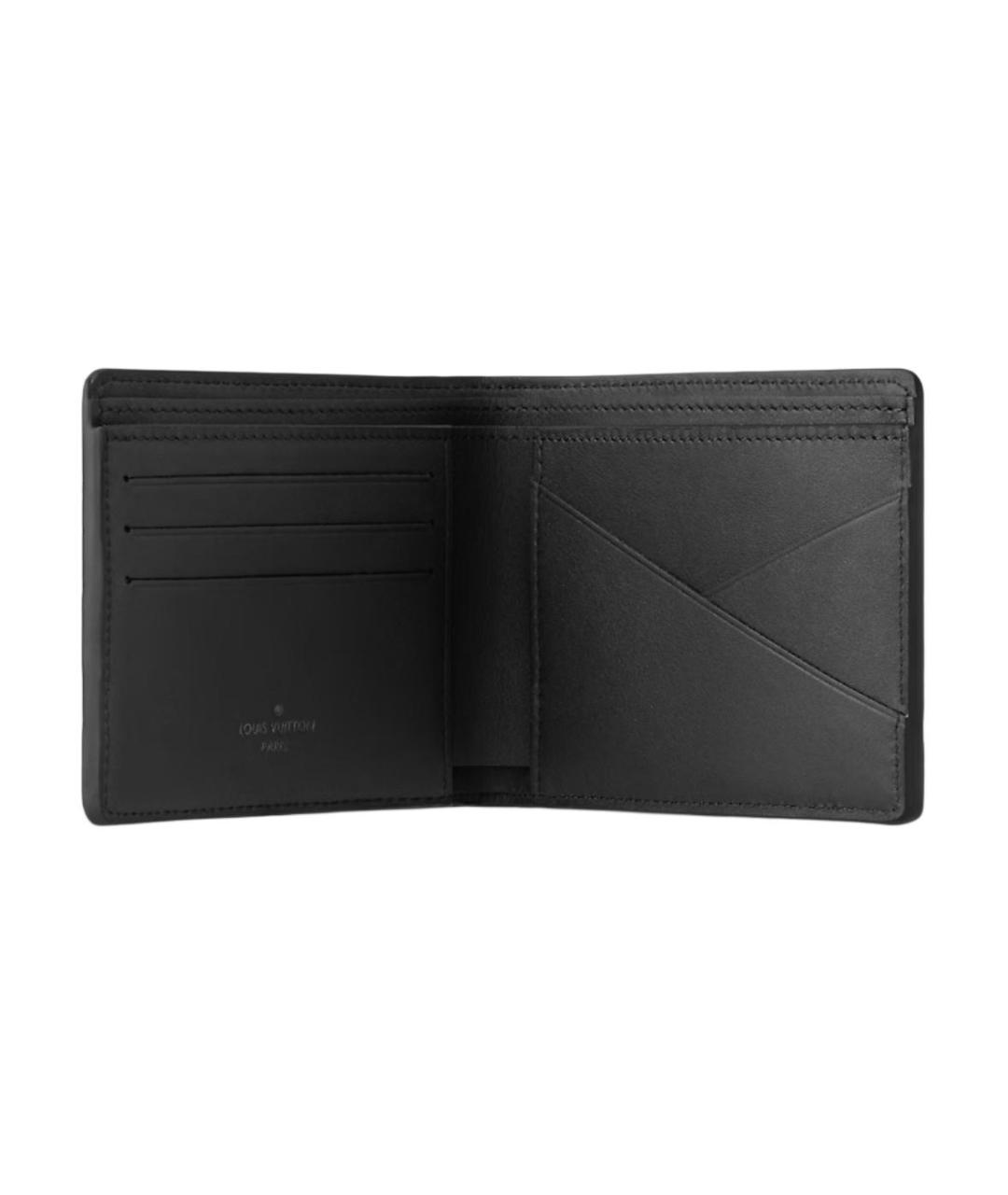 LOUIS VUITTON Черный кожаный кошелек, фото 4