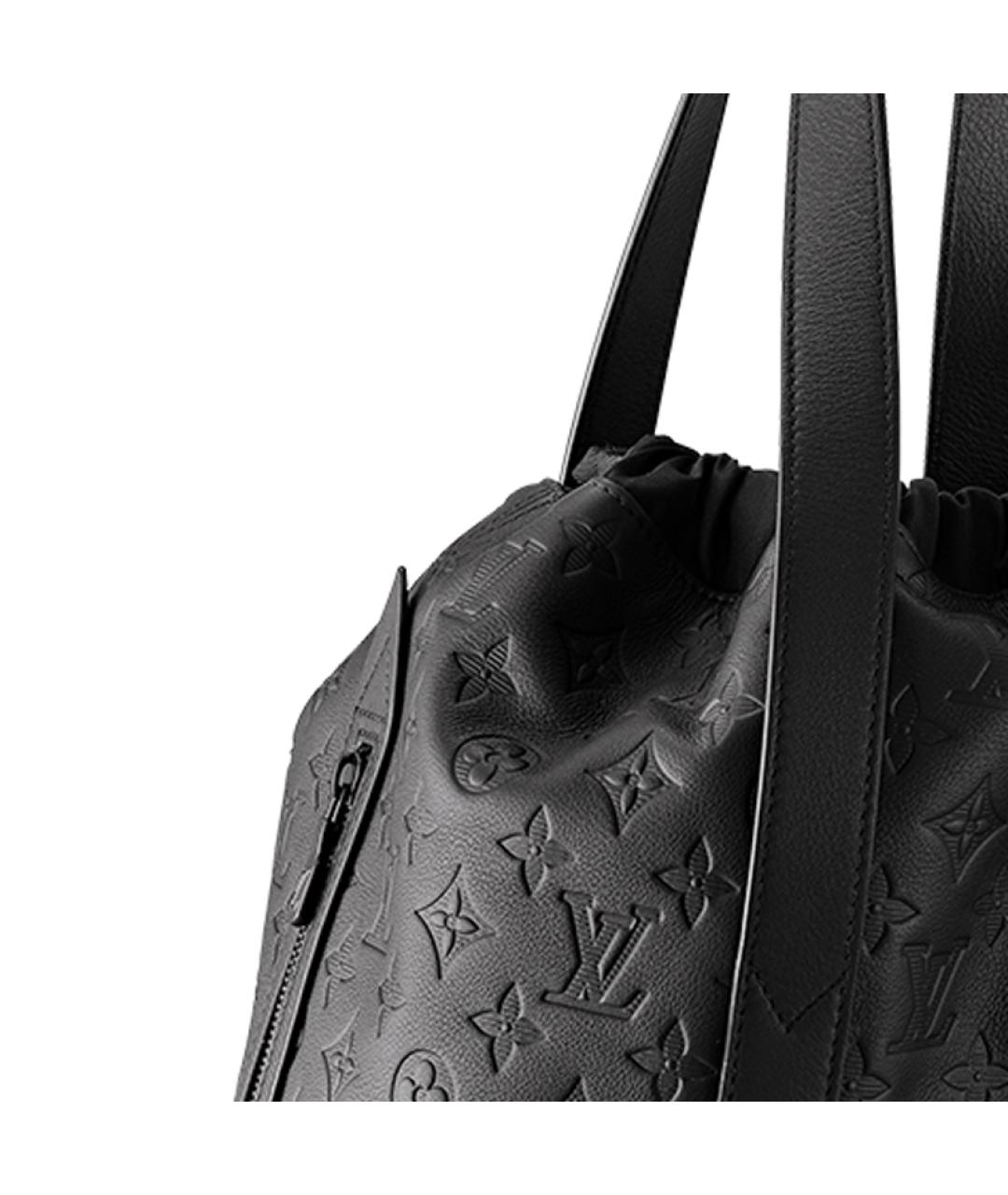 LOUIS VUITTON Черная кожаная сумка на плечо, фото 5
