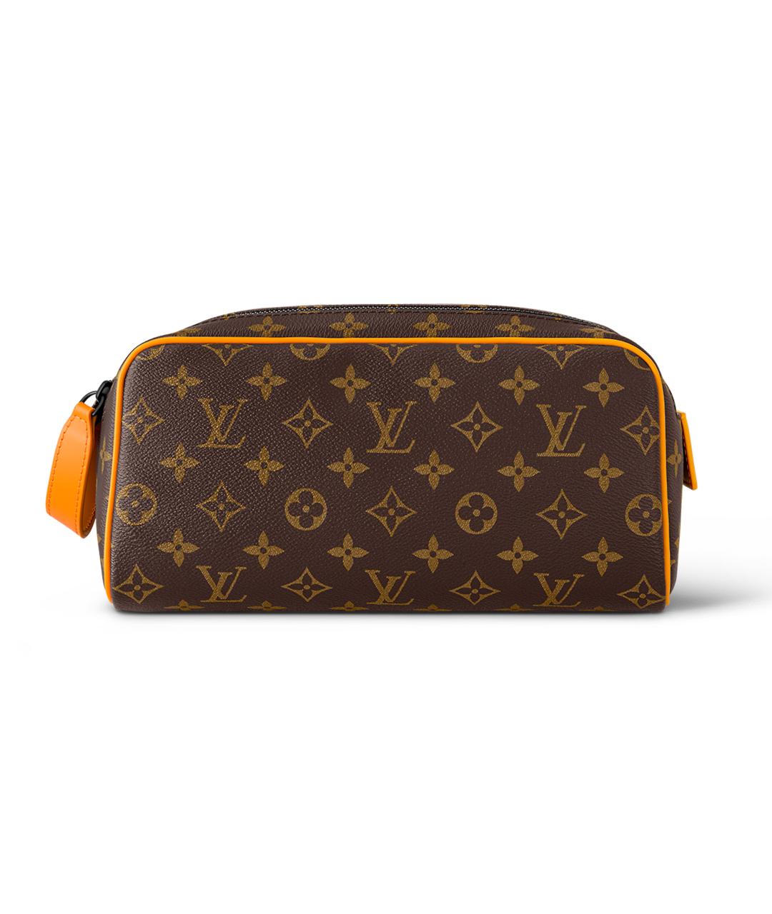 LOUIS VUITTON Коричневая кожаная косметичка, фото 1