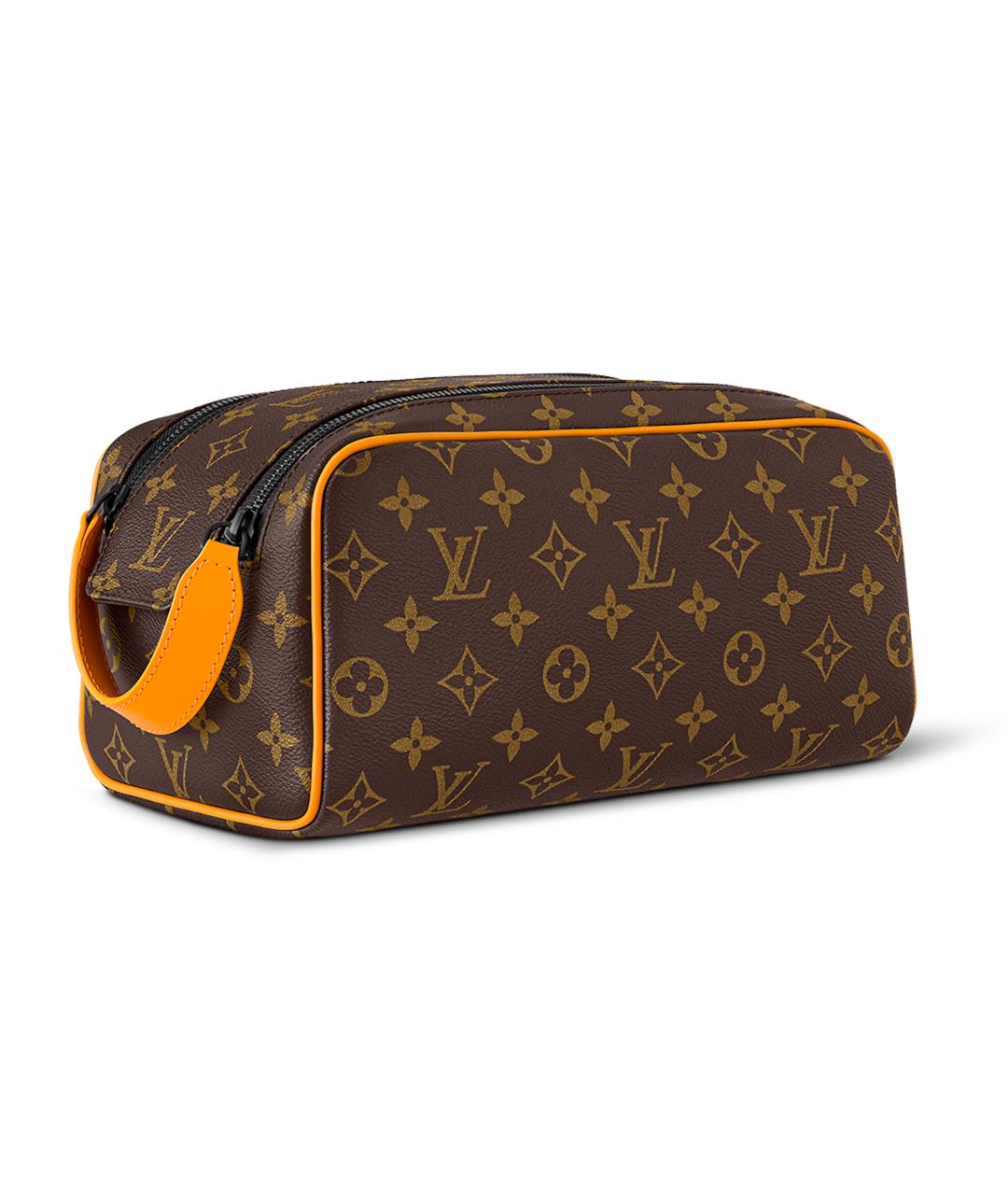 LOUIS VUITTON Коричневая кожаная косметичка, фото 2