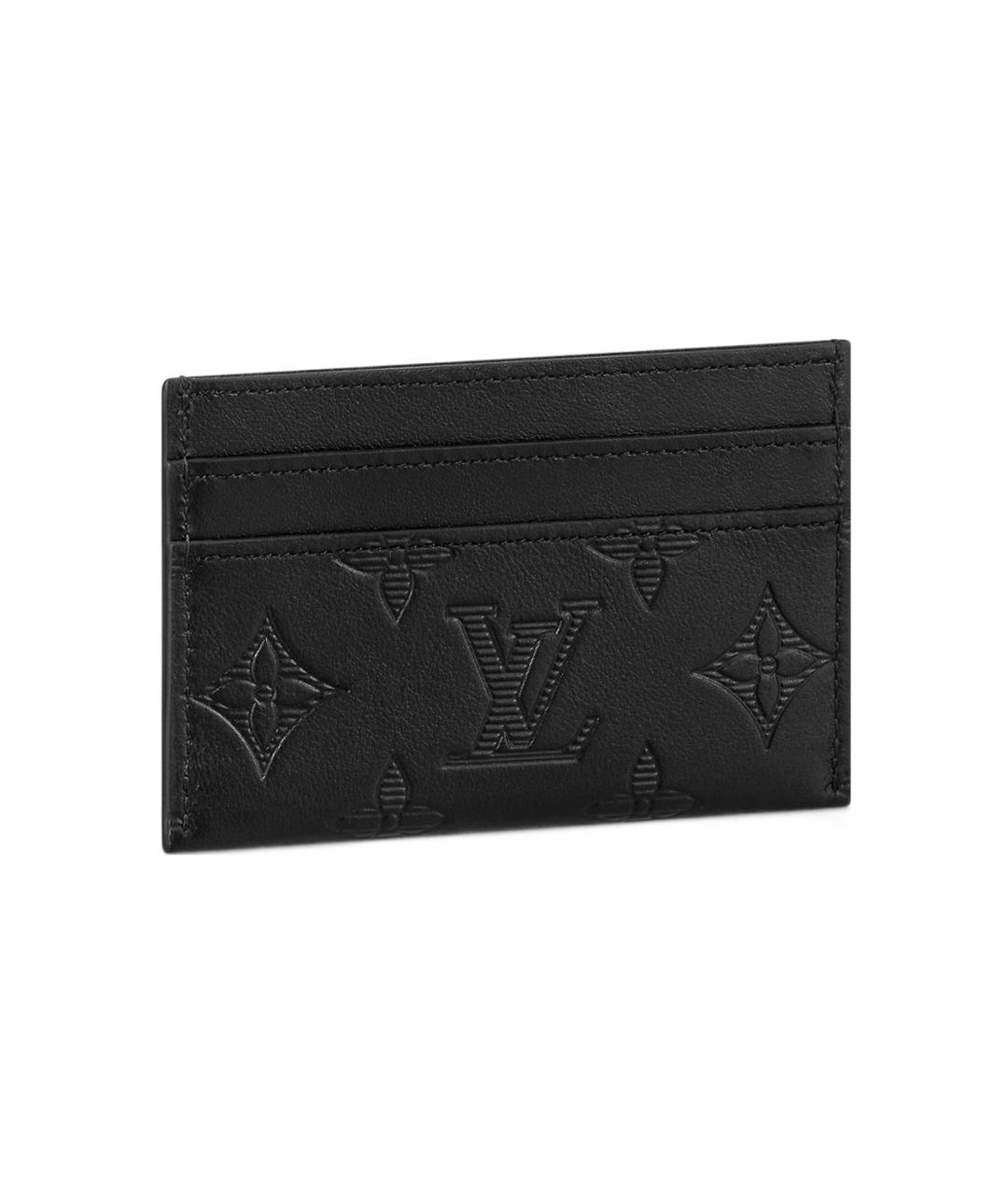 LOUIS VUITTON Черный кожаный кардхолдер, фото 2