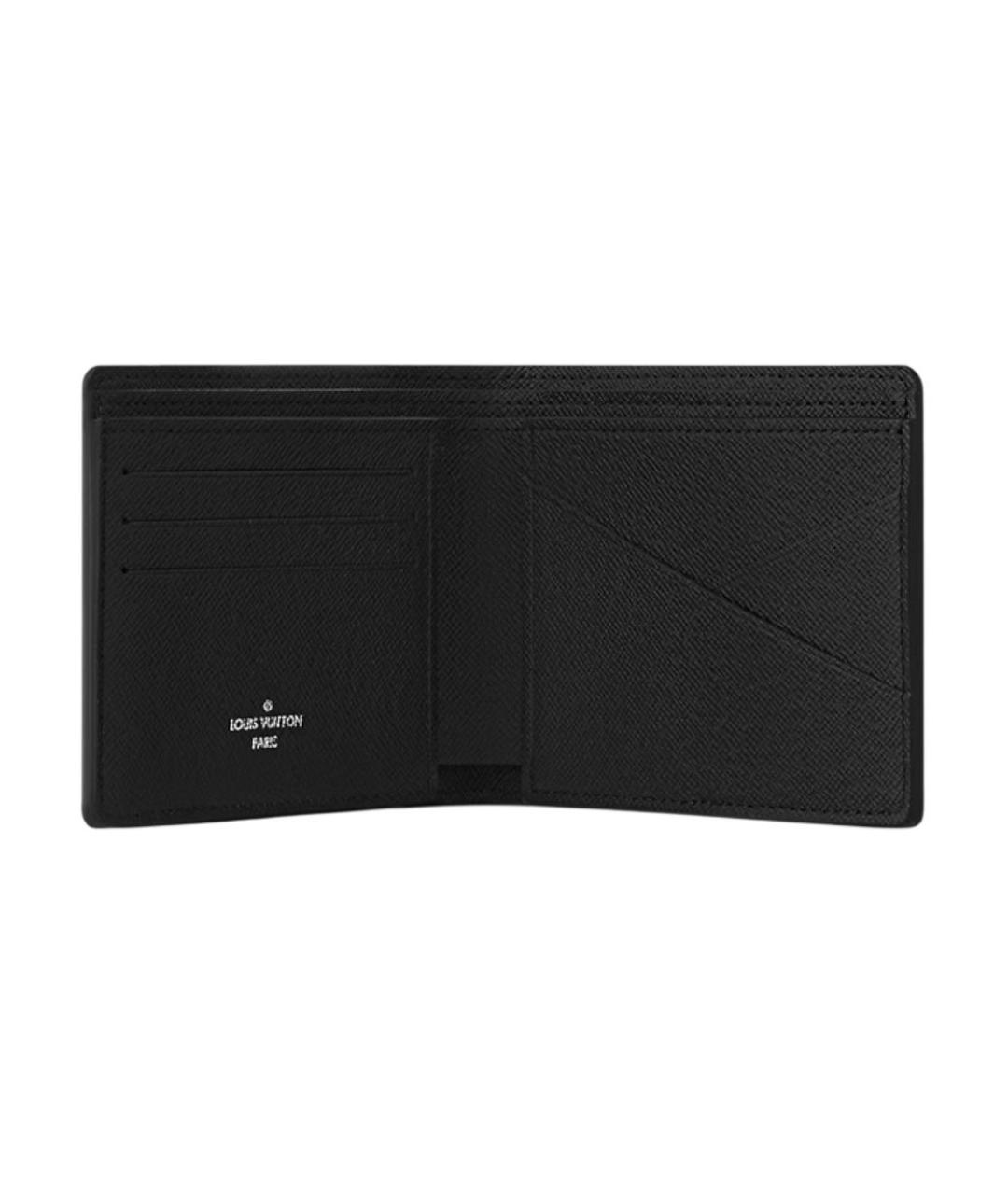 LOUIS VUITTON Черный кожаный кошелек, фото 4