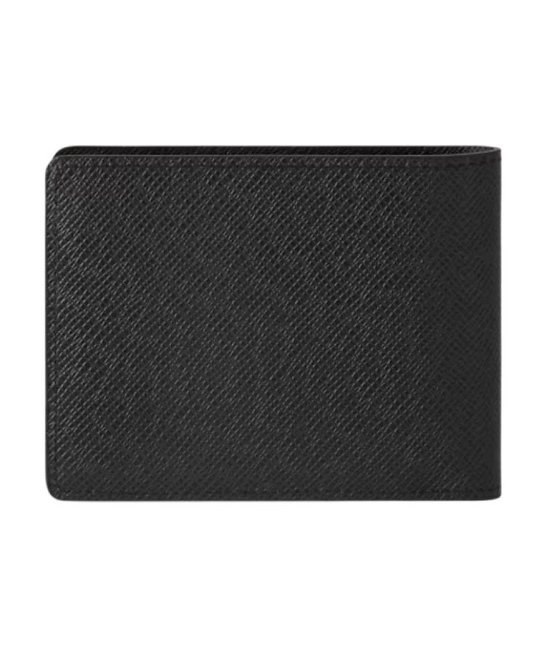 LOUIS VUITTON Черный кожаный кошелек, фото 3