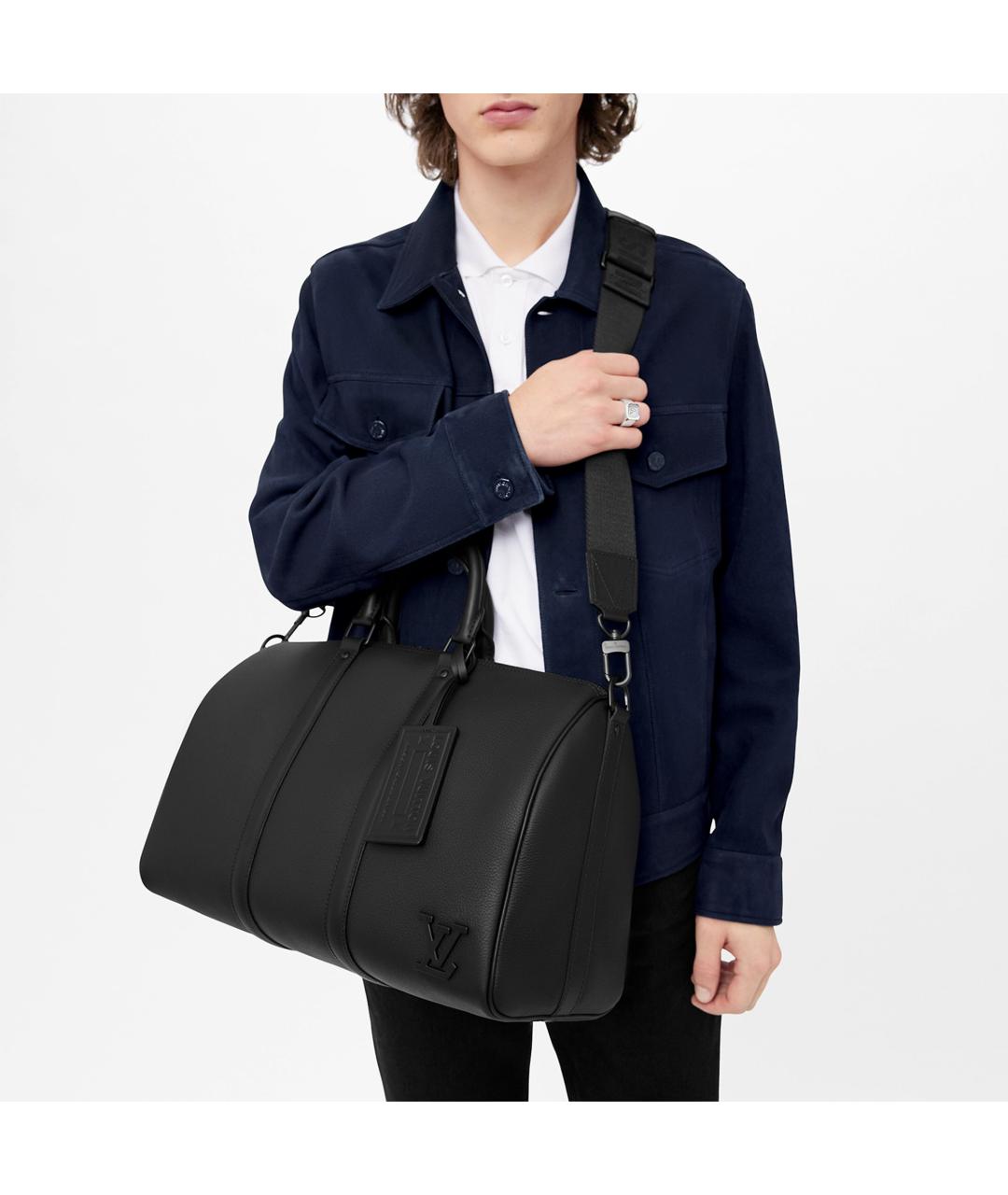 LOUIS VUITTON Черная кожаная сумка на плечо, фото 8