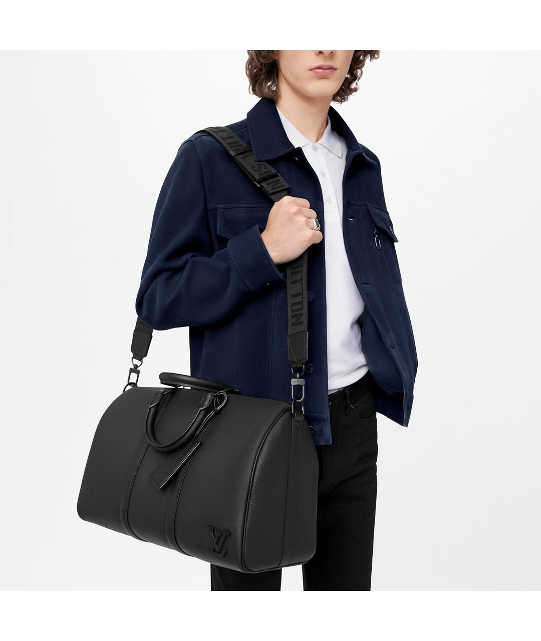 LOUIS VUITTON Черная кожаная сумка на плечо, фото 7