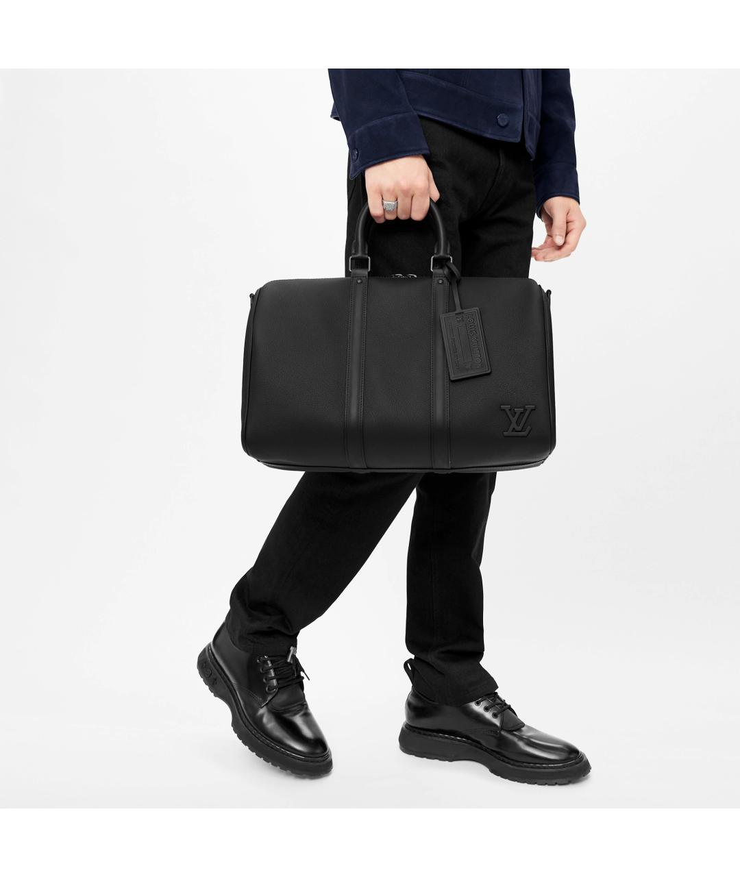 LOUIS VUITTON Черная кожаная сумка на плечо, фото 9