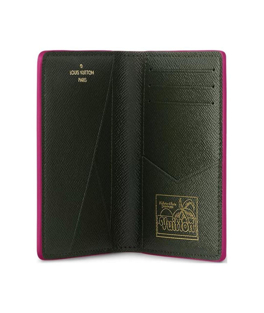 LOUIS VUITTON Розовый кожаный кошелек, фото 3