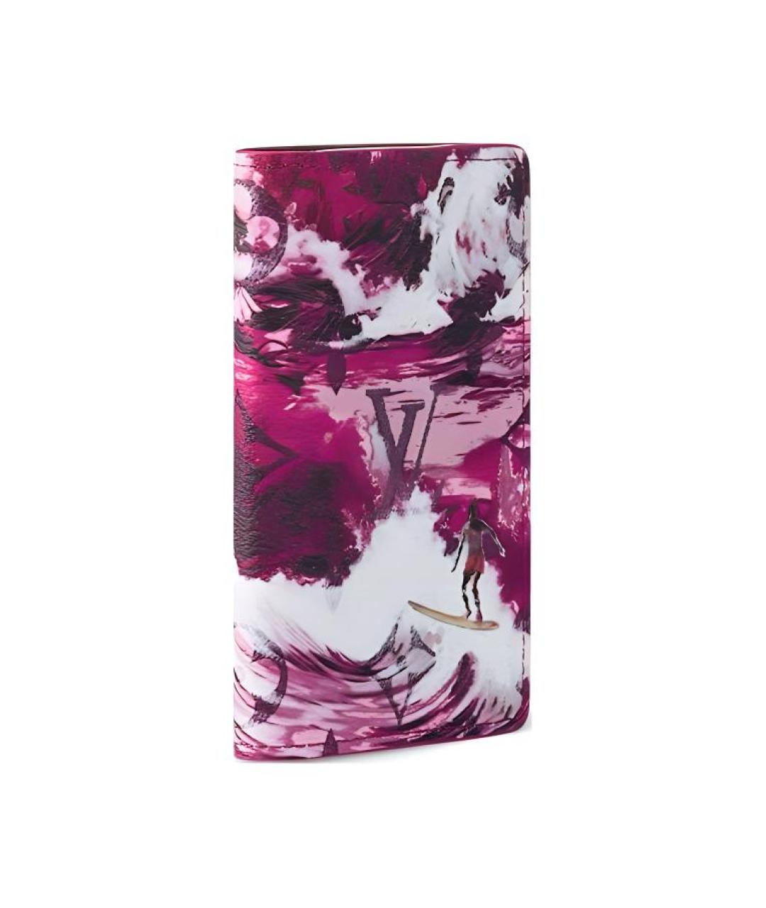 LOUIS VUITTON Розовый кожаный кошелек, фото 2