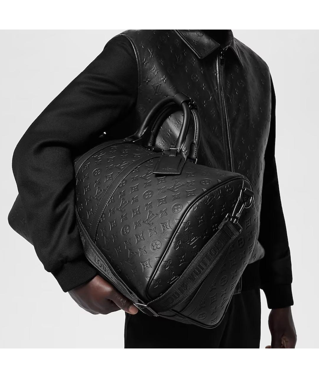 LOUIS VUITTON Черная кожаная сумка на плечо, фото 5