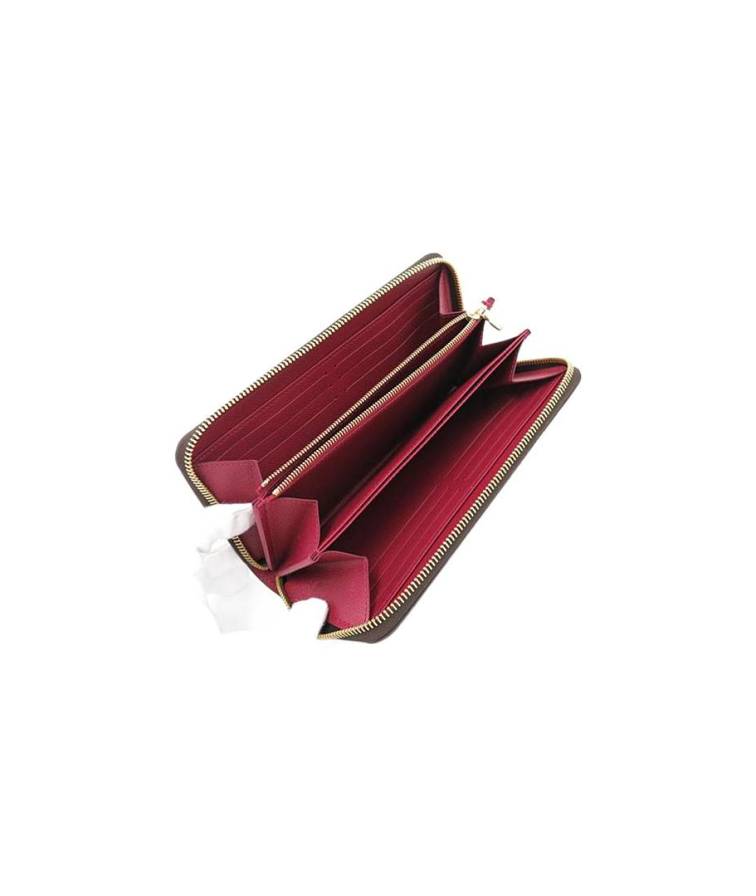 LOUIS VUITTON Коричневый кожаный кошелек, фото 4