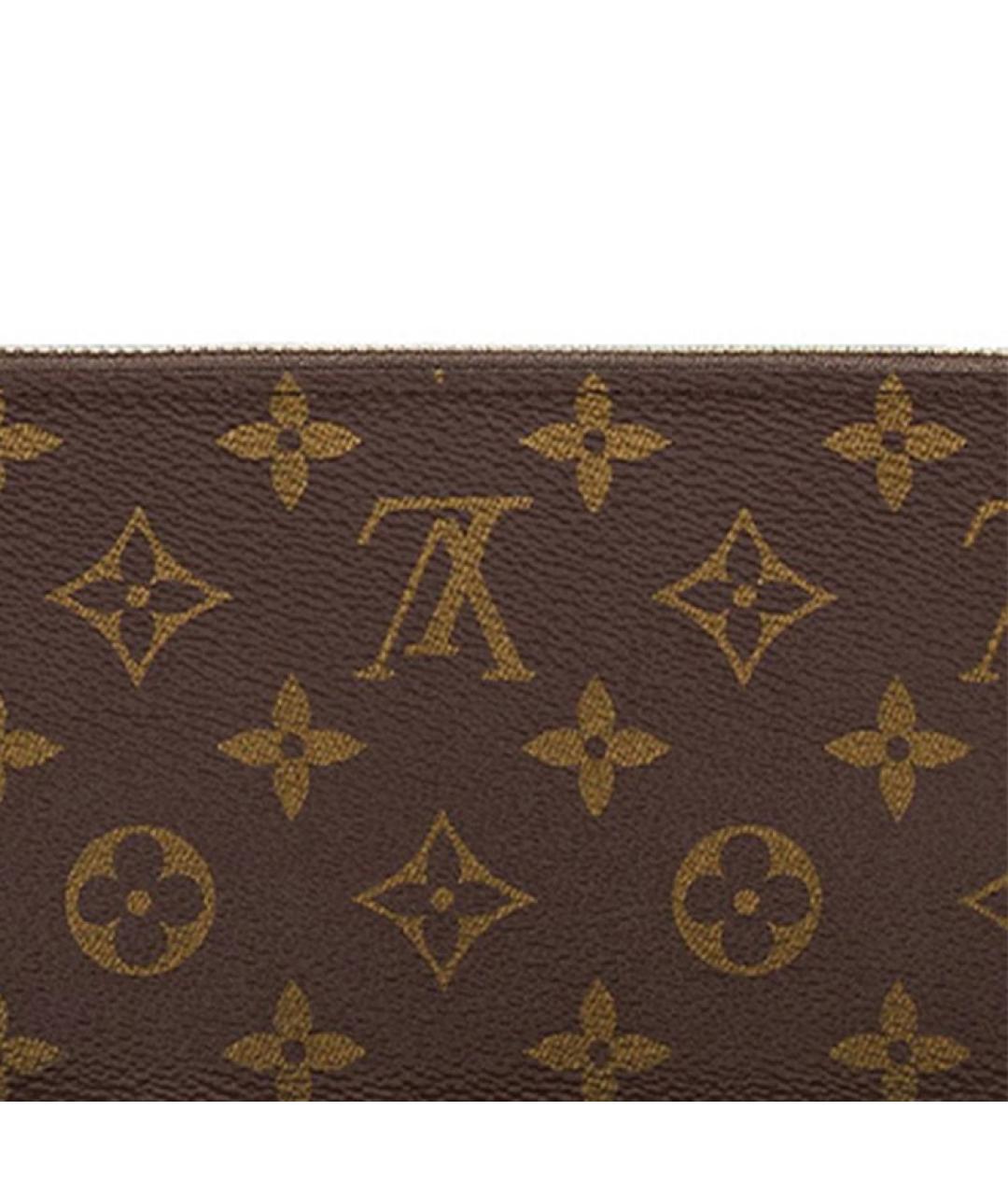 LOUIS VUITTON Коричневый кожаный кошелек, фото 6