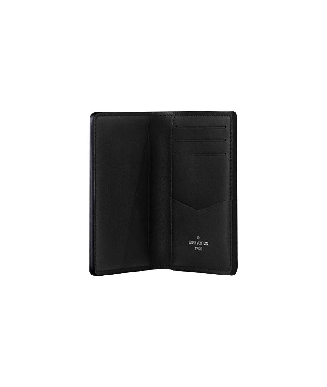 LOUIS VUITTON Черный кожаный кошелек, фото 4