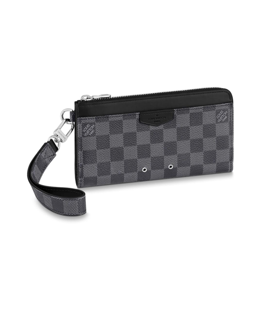 LOUIS VUITTON Черный кожаный кошелек, фото 1