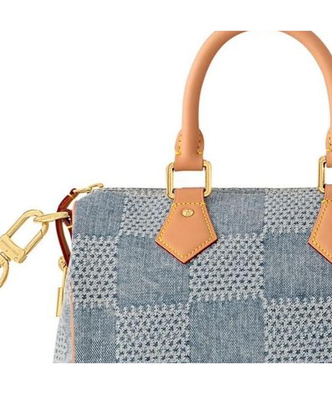 LOUIS VUITTON Голубая деним сумка через плечо, фото 4