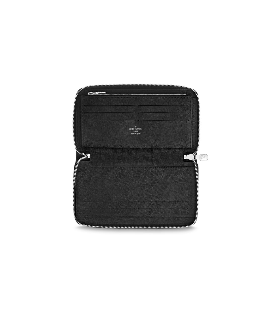 LOUIS VUITTON Черный кожаный кошелек, фото 4