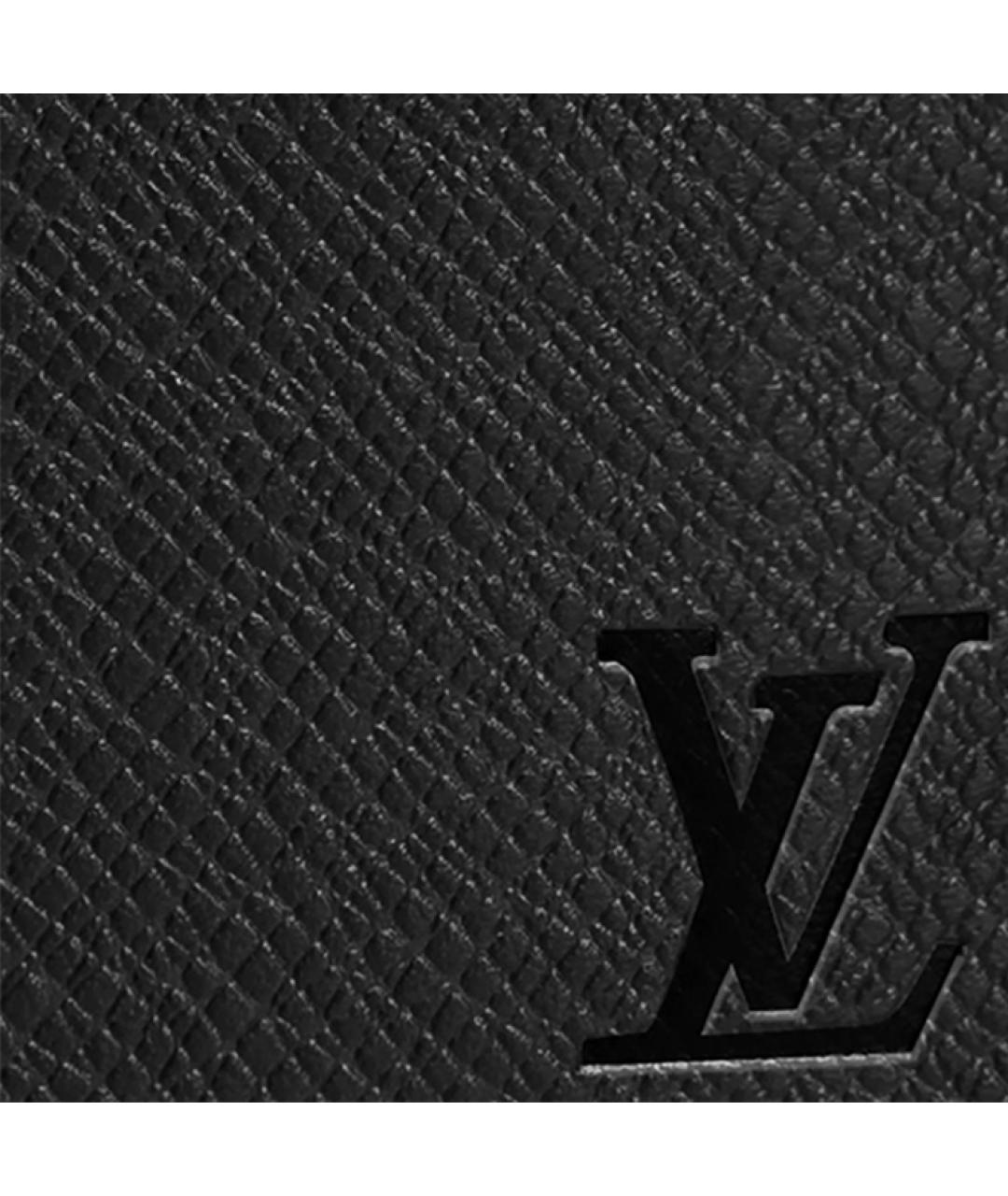 LOUIS VUITTON Черный кожаный кошелек, фото 6