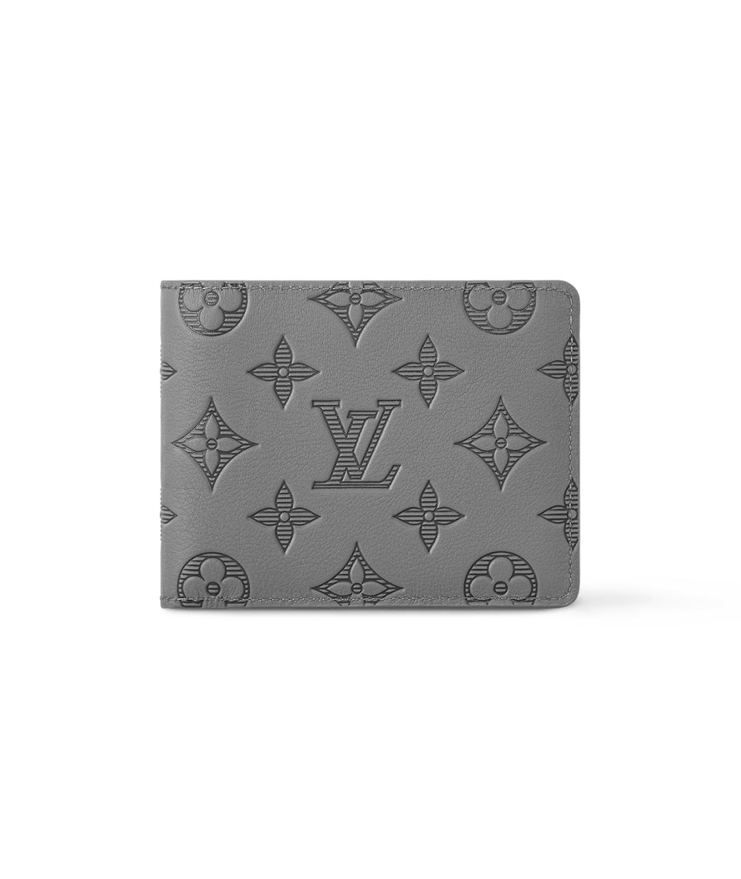 LOUIS VUITTON Серый кожаный кошелек, фото 1