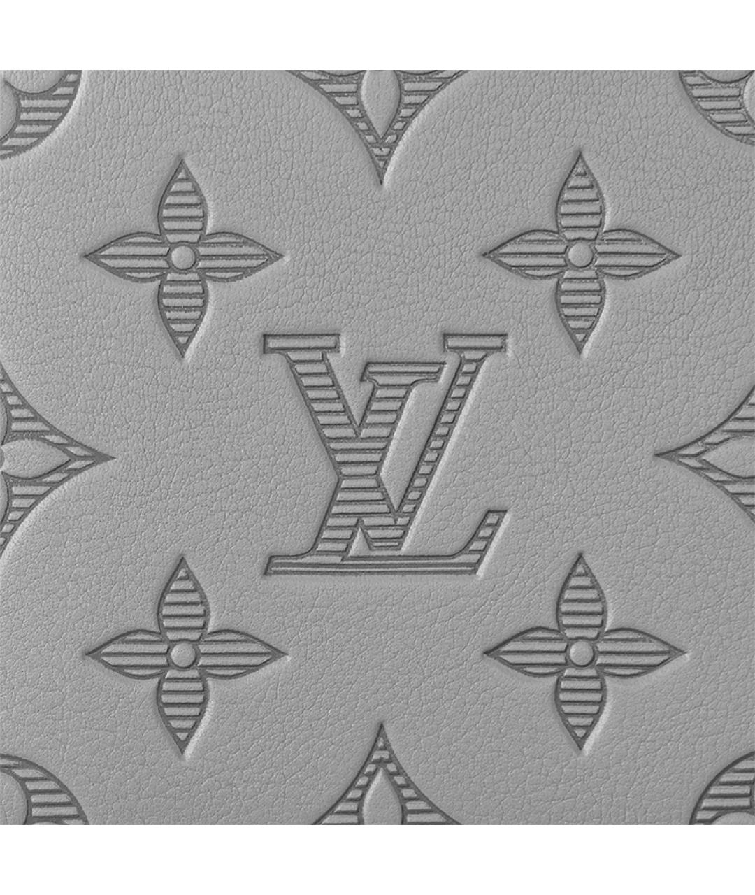 LOUIS VUITTON Серый кожаный кошелек, фото 6