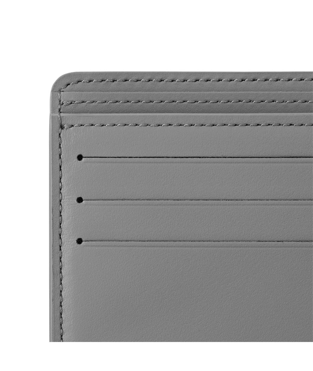 LOUIS VUITTON Серый кожаный кошелек, фото 5