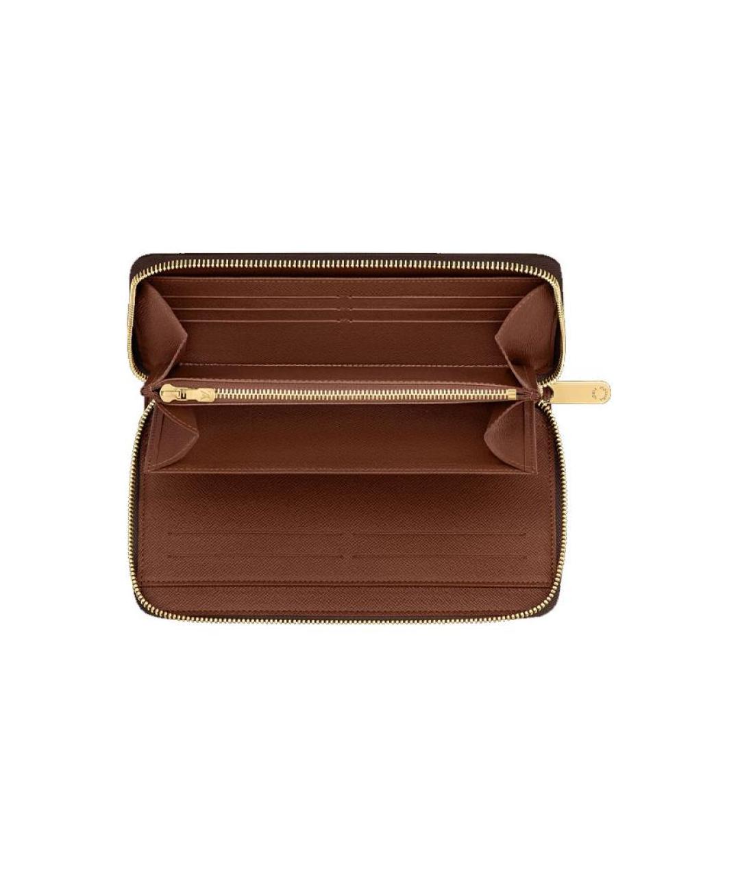 LOUIS VUITTON Коричневый кожаный кошелек, фото 5