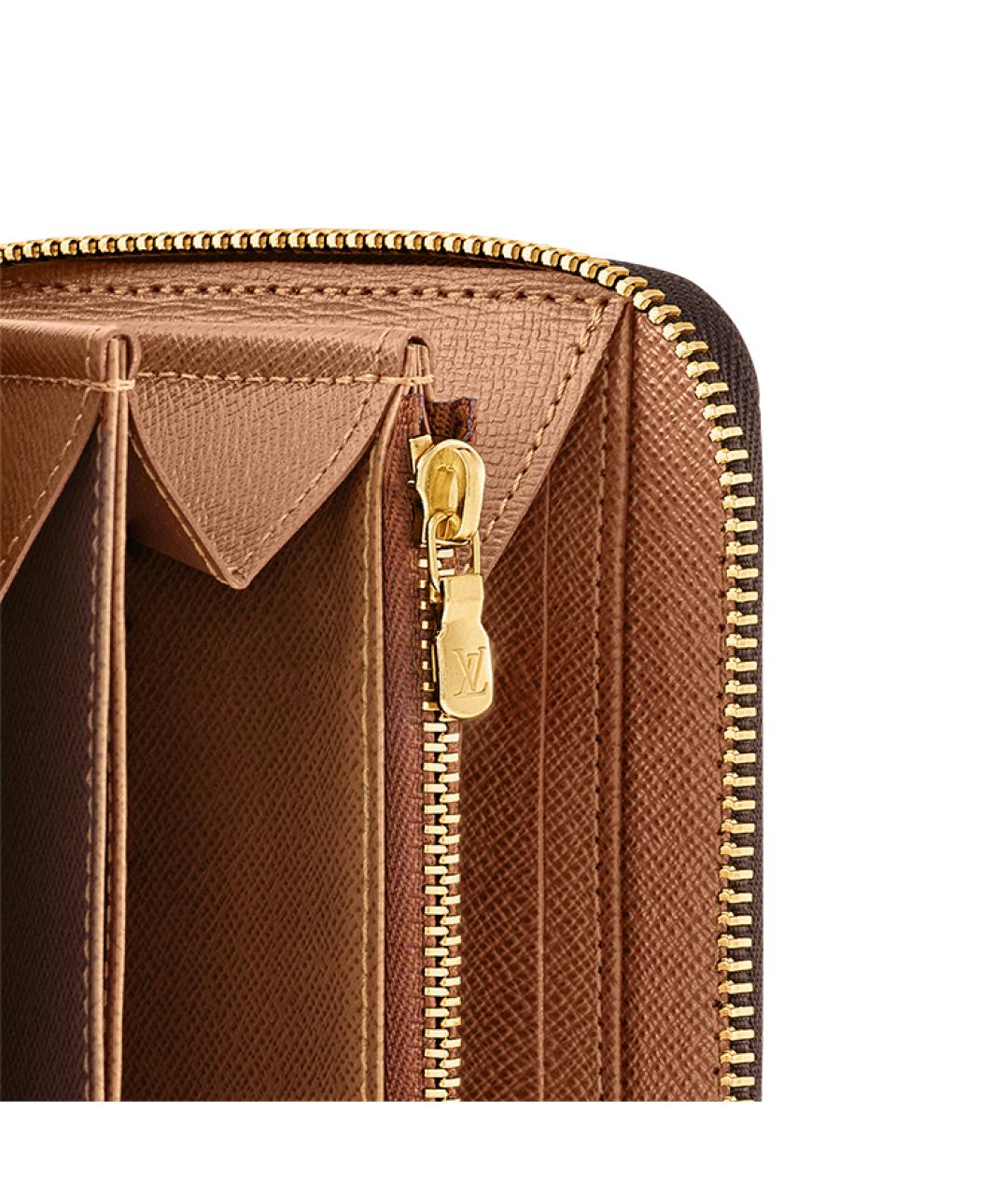 LOUIS VUITTON Коричневый кожаный кошелек, фото 5