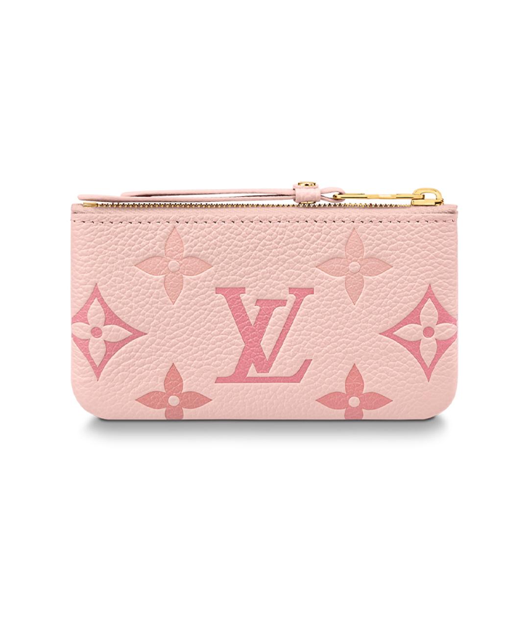 LOUIS VUITTON Розовый кожаный кошелек, фото 3