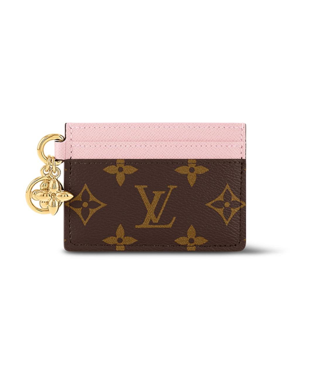 LOUIS VUITTON Коричневый кожаный кардхолдер, фото 1