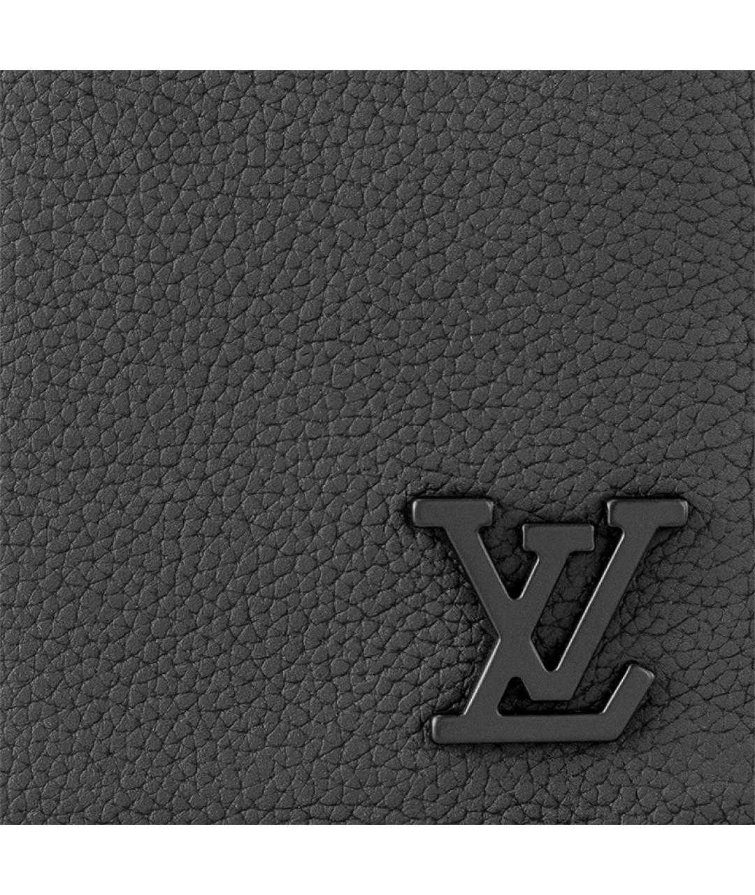 LOUIS VUITTON Черный кожаный кошелек, фото 5