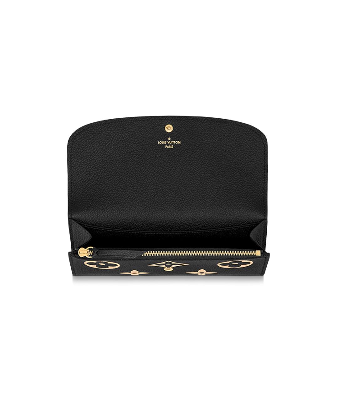 LOUIS VUITTON Черный кожаный кошелек, фото 4