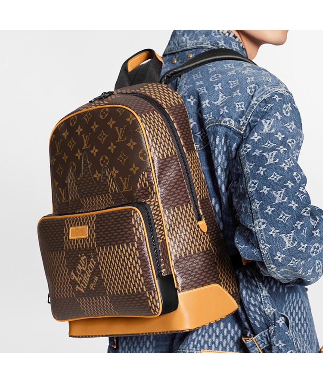 LOUIS VUITTON Коричневый кожаный рюкзак, фото 9