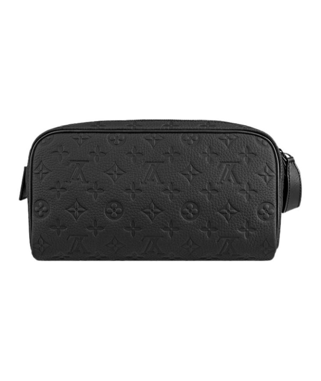 LOUIS VUITTON Черная кожаная косметичка, фото 3