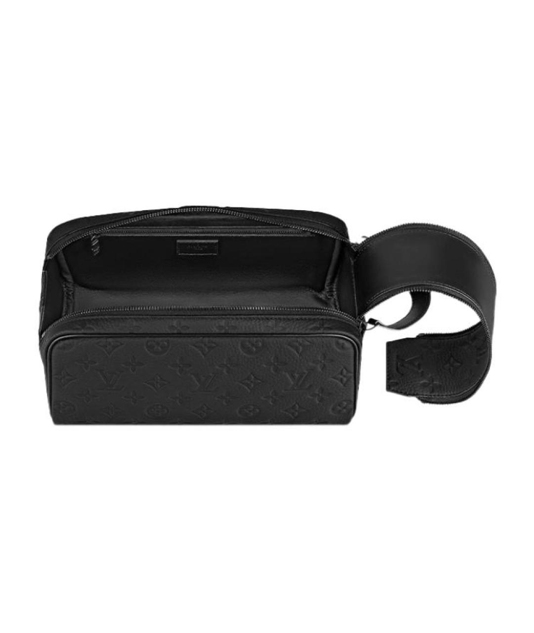LOUIS VUITTON Черная кожаная косметичка, фото 4