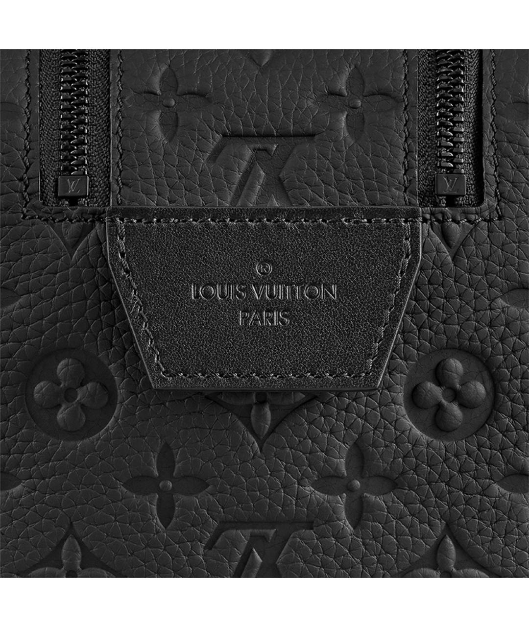 LOUIS VUITTON Черная кожаная косметичка, фото 5