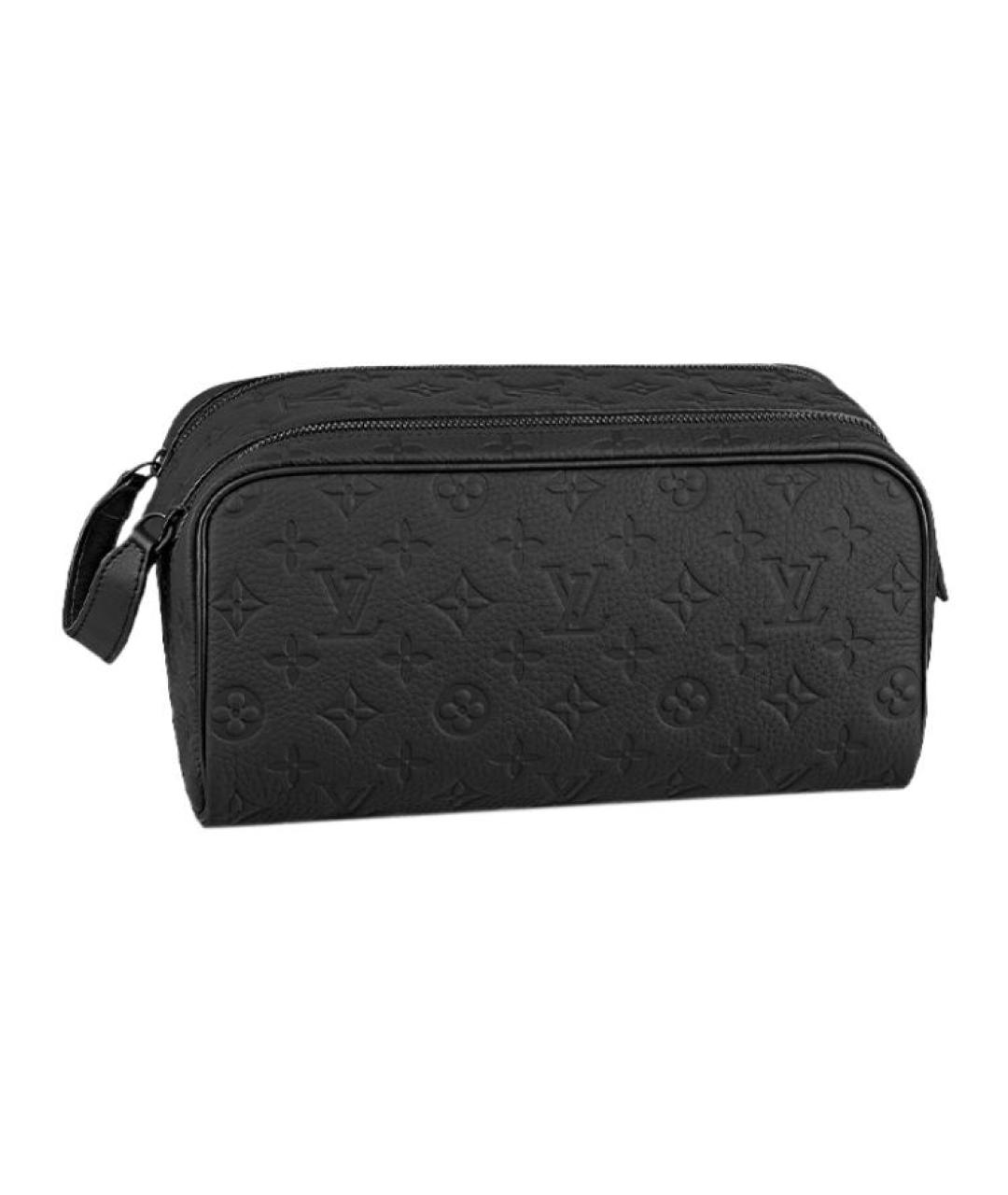 LOUIS VUITTON Черная кожаная косметичка, фото 1
