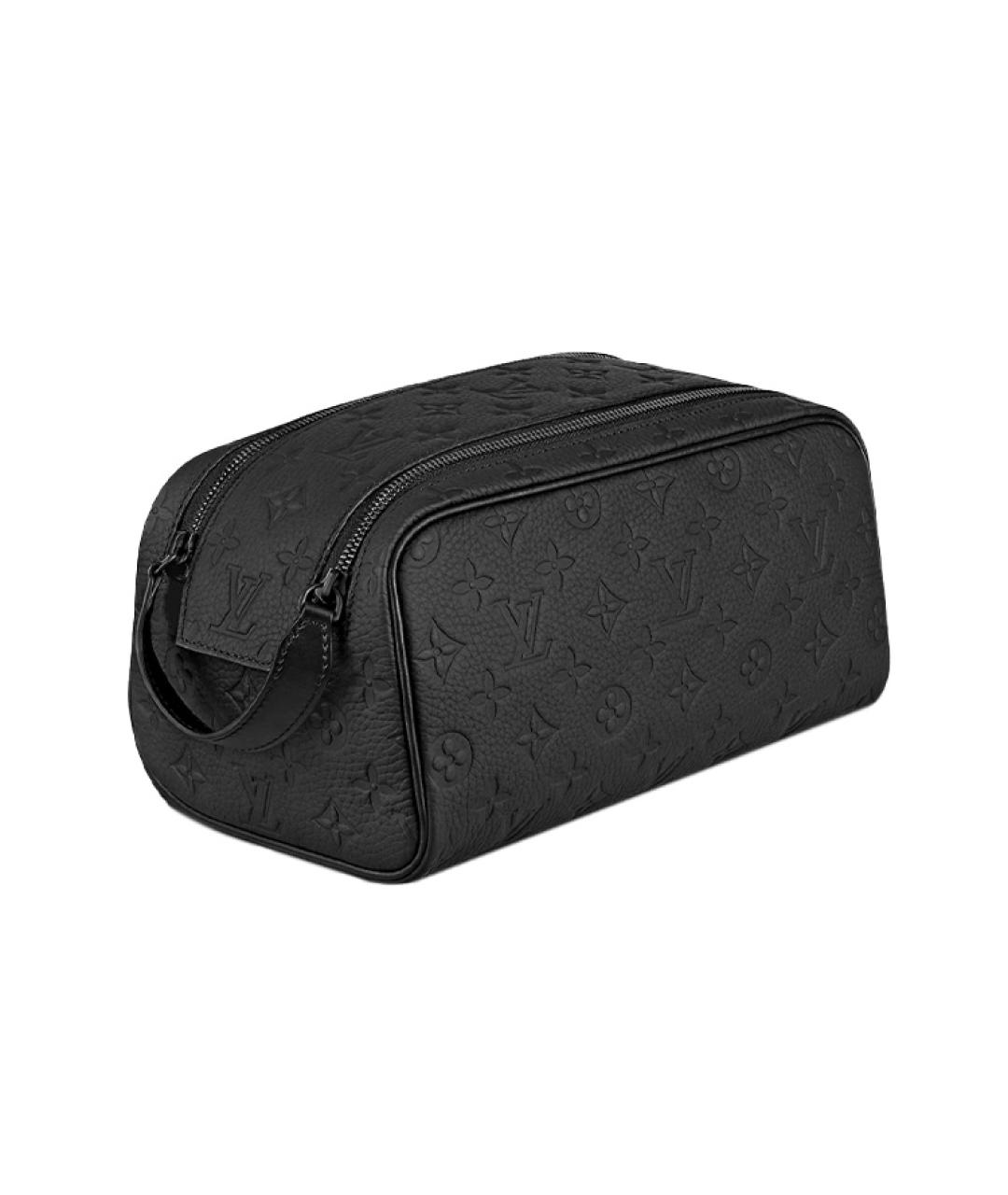 LOUIS VUITTON Черная кожаная косметичка, фото 2