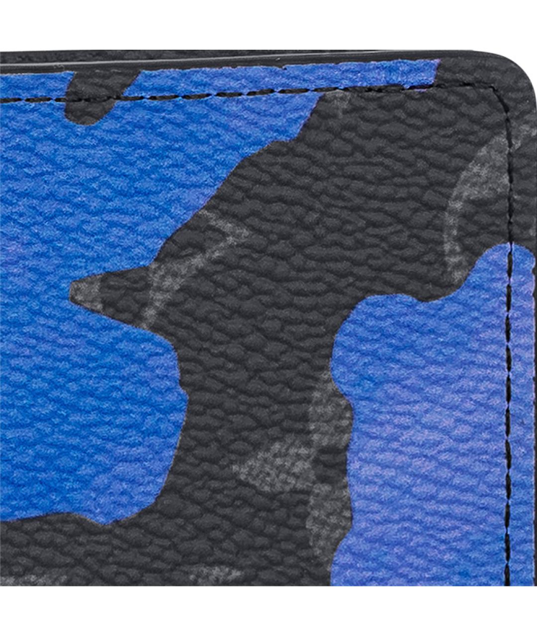 LOUIS VUITTON Синий кожаный кошелек, фото 6