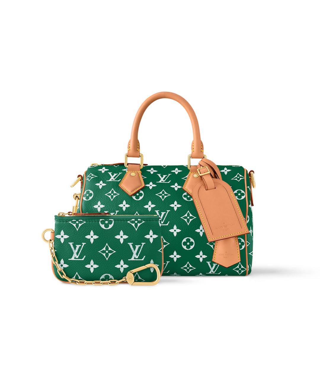 LOUIS VUITTON Зеленая кожаная сумка на плечо, фото 5