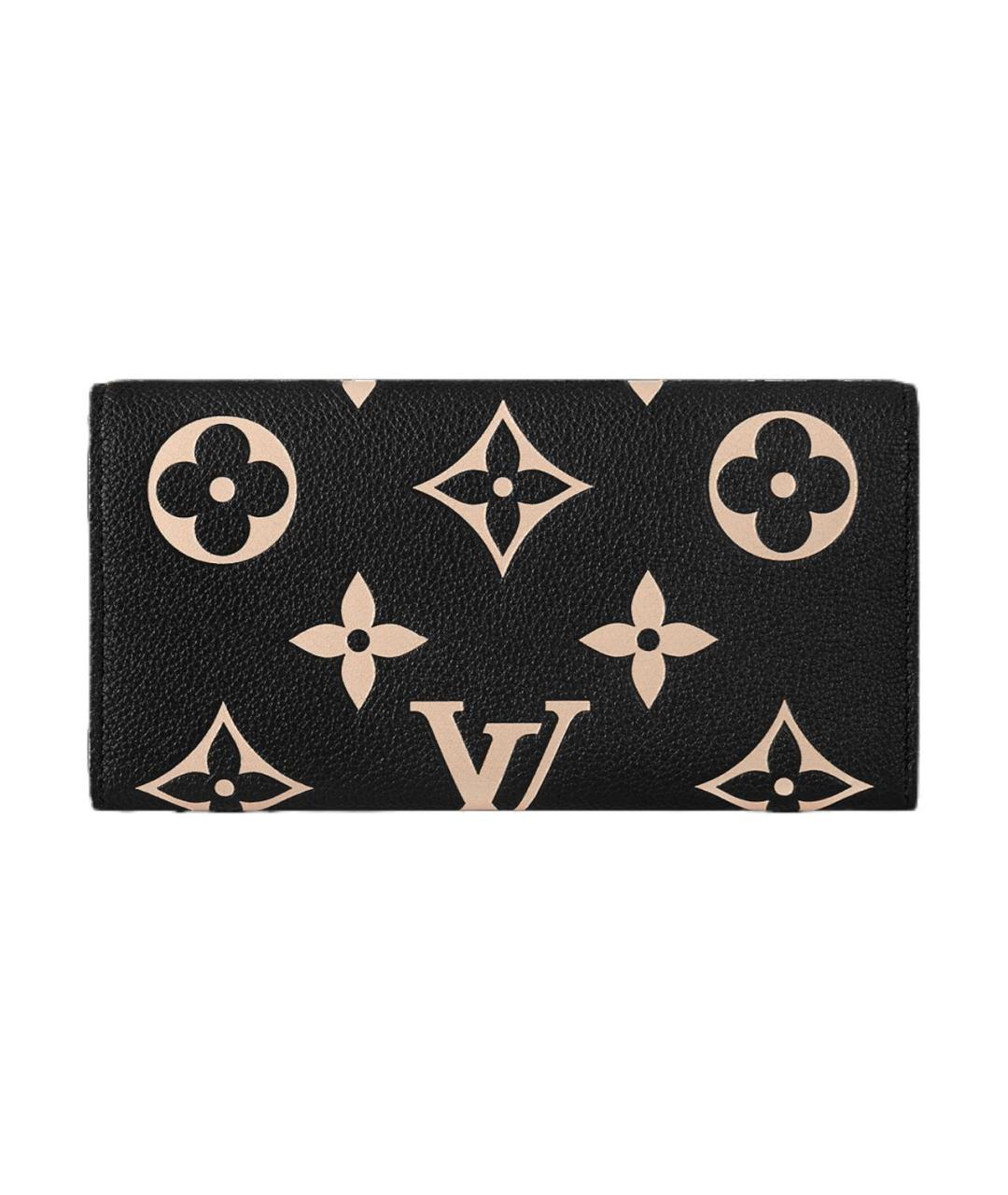 LOUIS VUITTON Черный кожаный кошелек, фото 3
