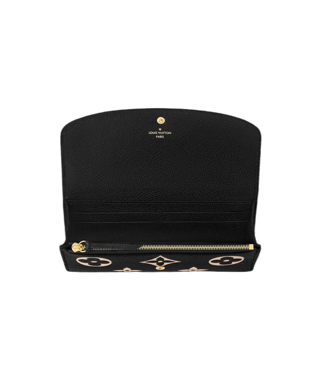 LOUIS VUITTON Черный кожаный кошелек, фото 4