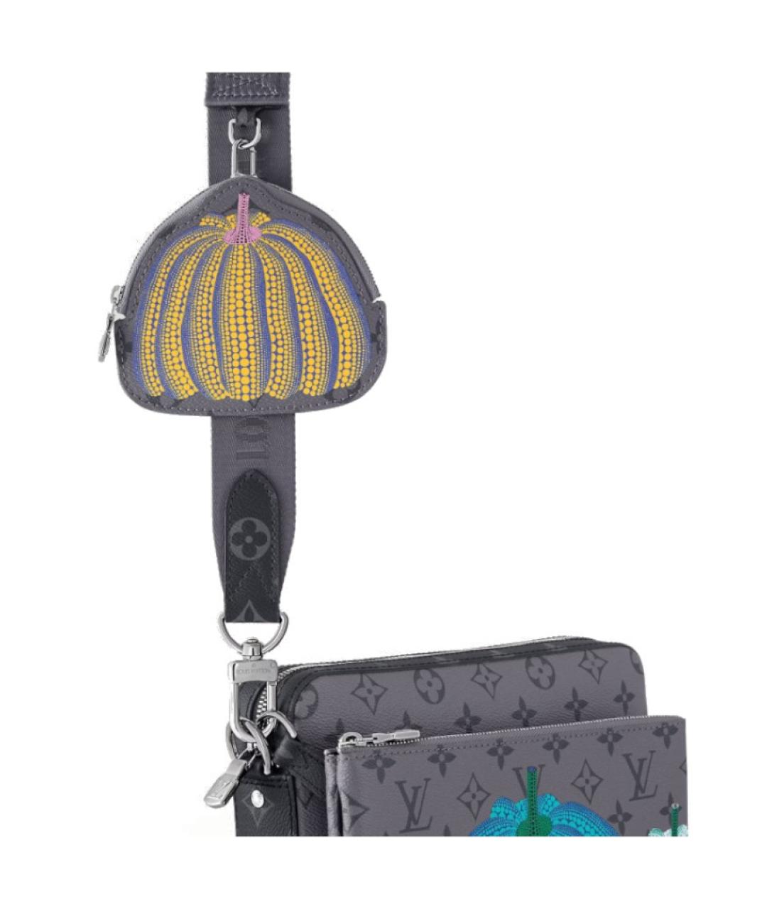 LOUIS VUITTON Серая кожаная сумка на плечо, фото 4