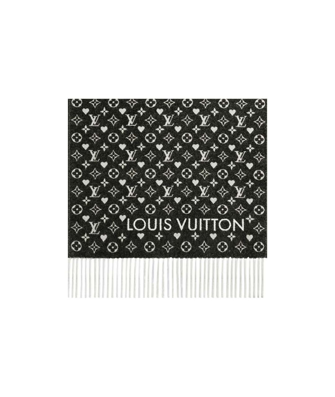 LOUIS VUITTON Черный шарф, фото 2