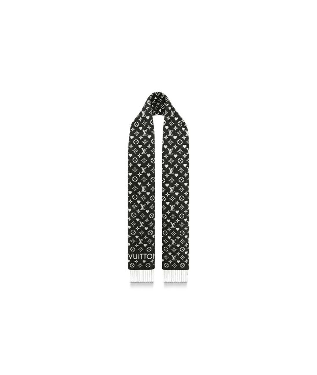 LOUIS VUITTON Черный шарф, фото 3
