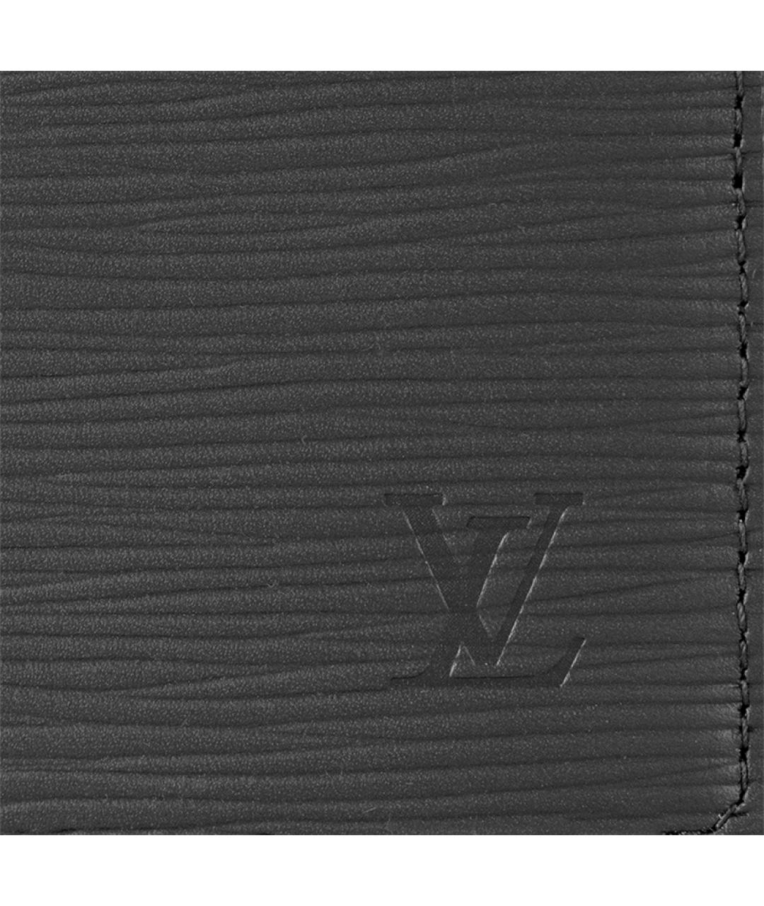 LOUIS VUITTON Черный кожаный кошелек, фото 6
