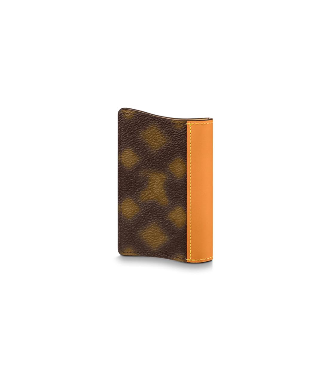 LOUIS VUITTON Коричневый кожаный кошелек, фото 3