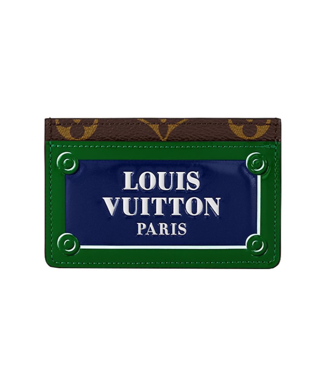 LOUIS VUITTON Коричневый кожаный кардхолдер, фото 1
