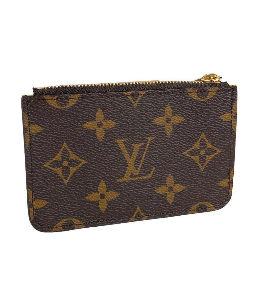 LOUIS VUITTON Коричневый кожаный кардхолдер, фото 2
