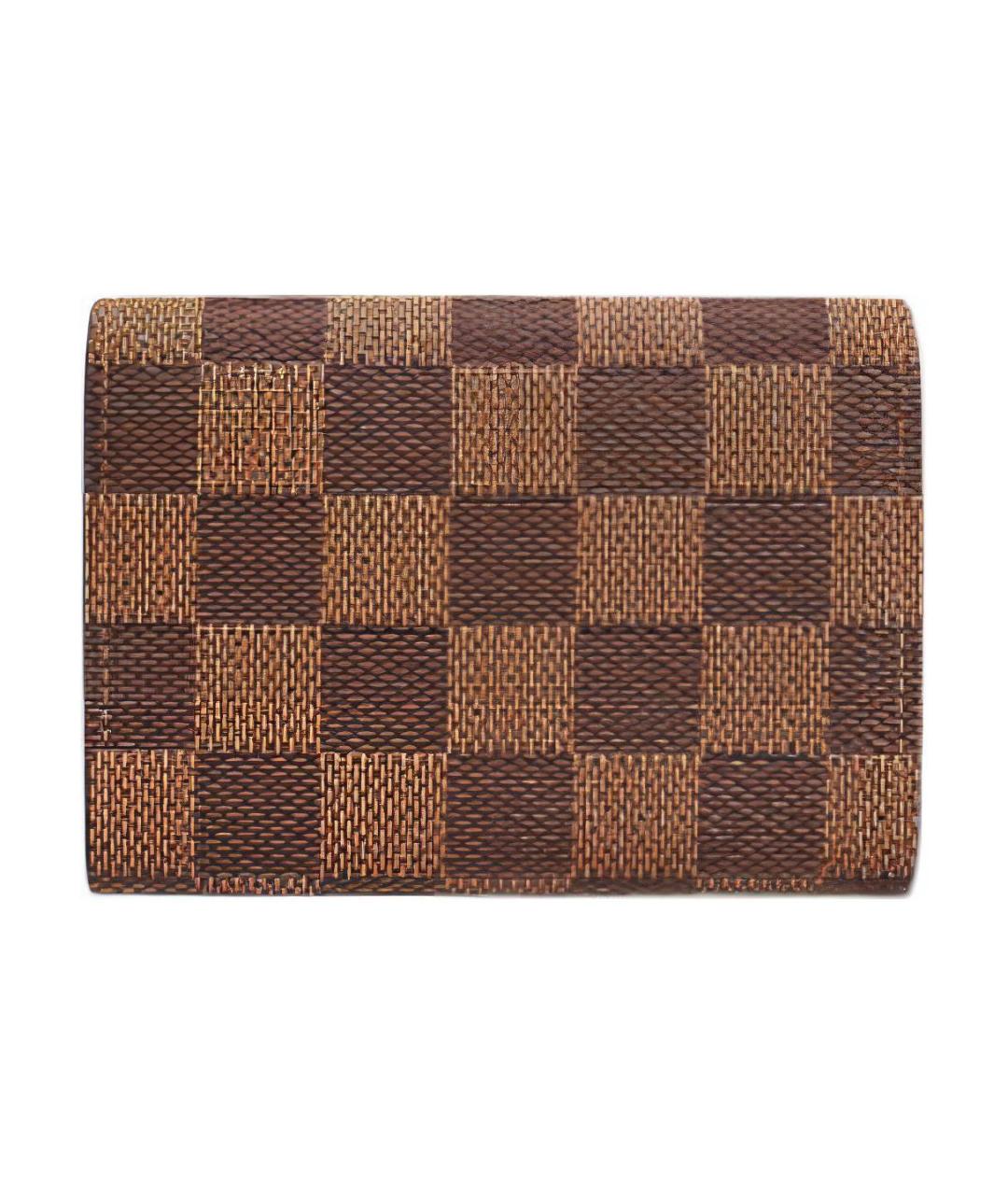 LOUIS VUITTON Коричневый кожаный кошелек, фото 3