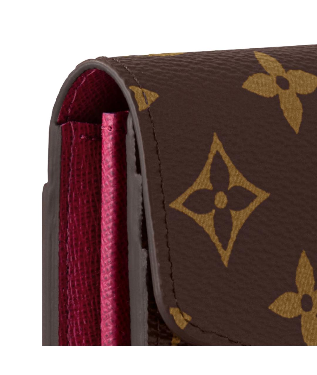 LOUIS VUITTON Коричневый кожаный кошелек, фото 5