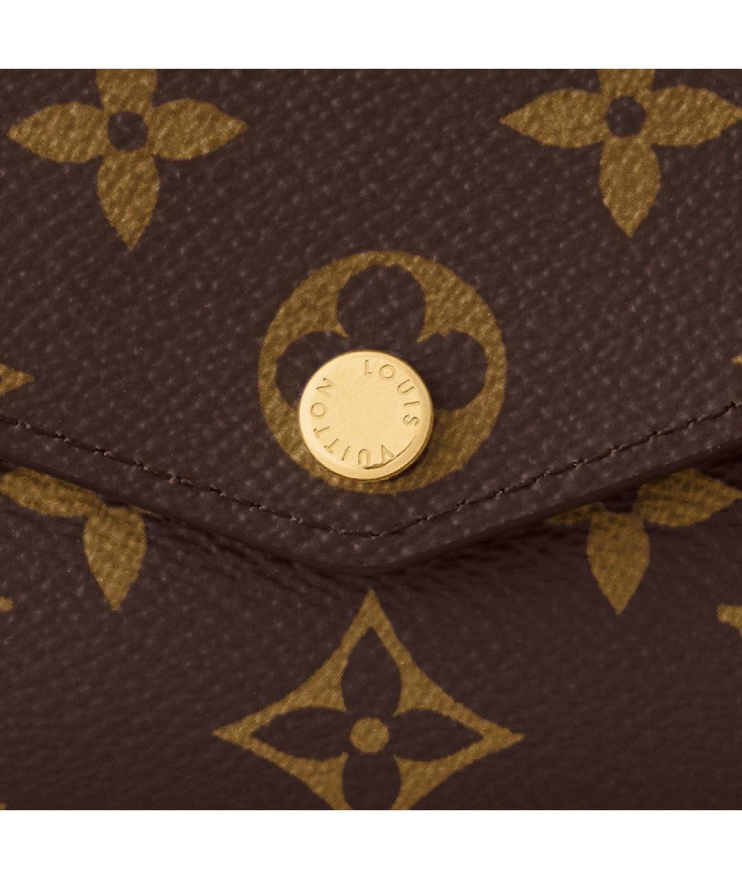 LOUIS VUITTON Коричневый кожаный кошелек, фото 6