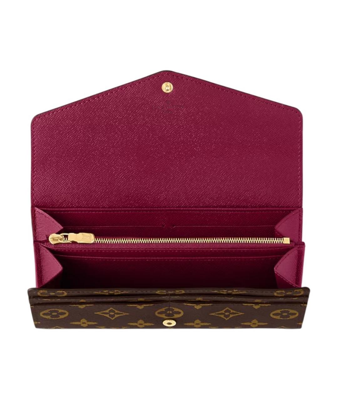 LOUIS VUITTON Коричневый кожаный кошелек, фото 4